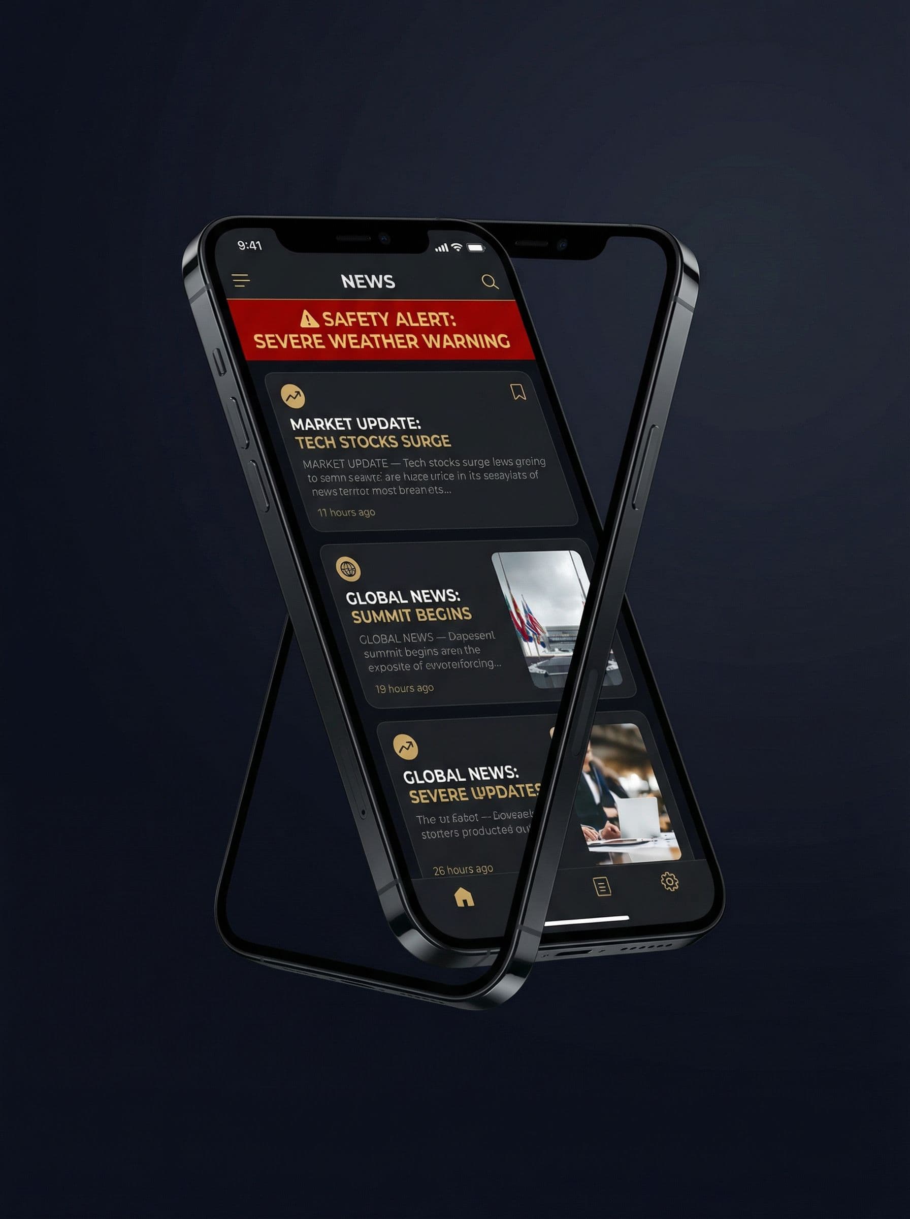 Vouch app in use showing news feed and safety features