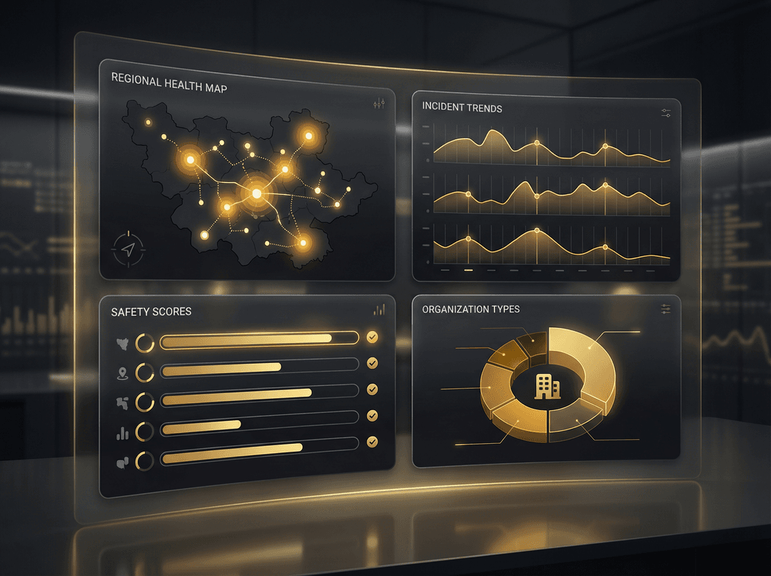 Regional analytics dashboard showing community health metrics