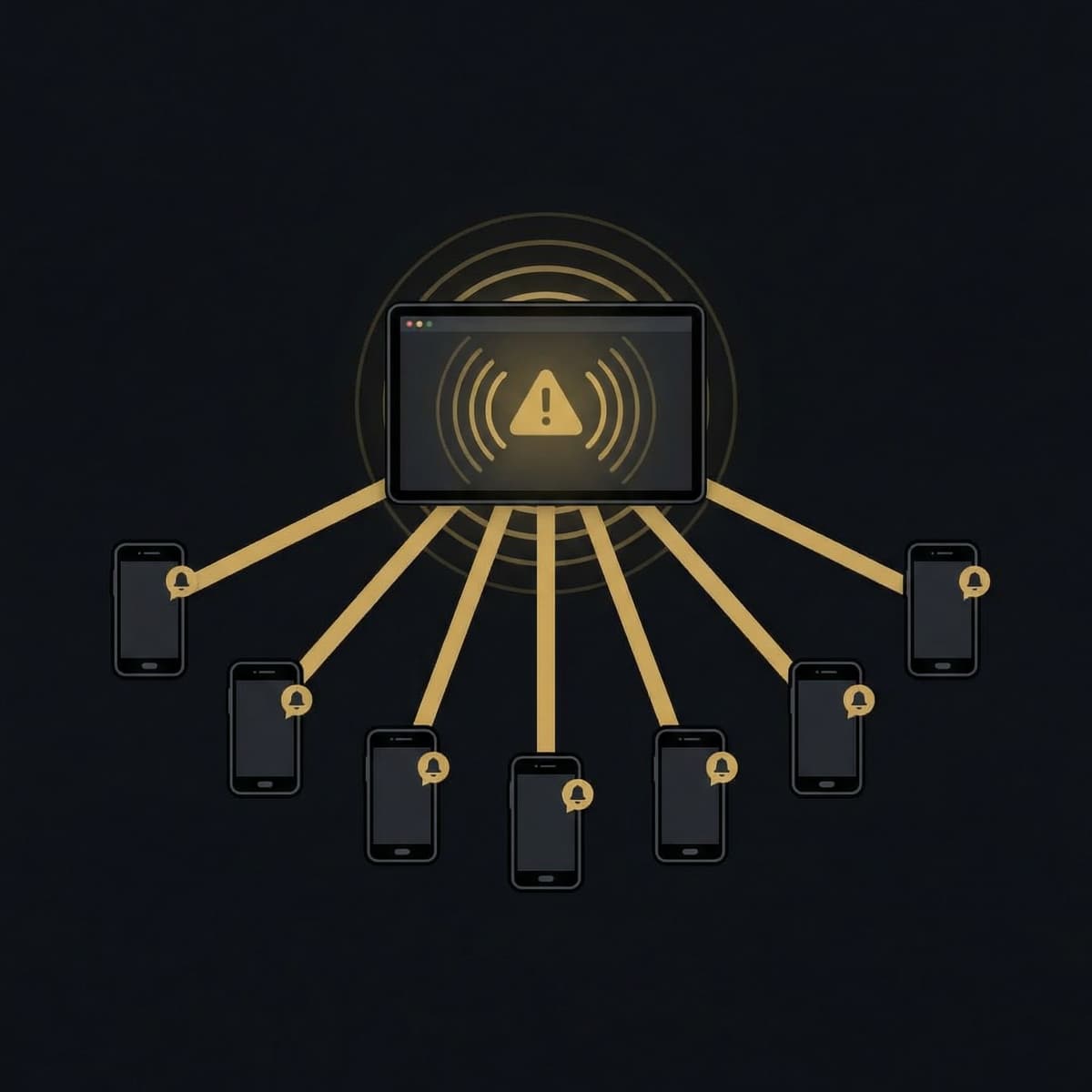 Alert notification being sent from leadership dashboard to community members